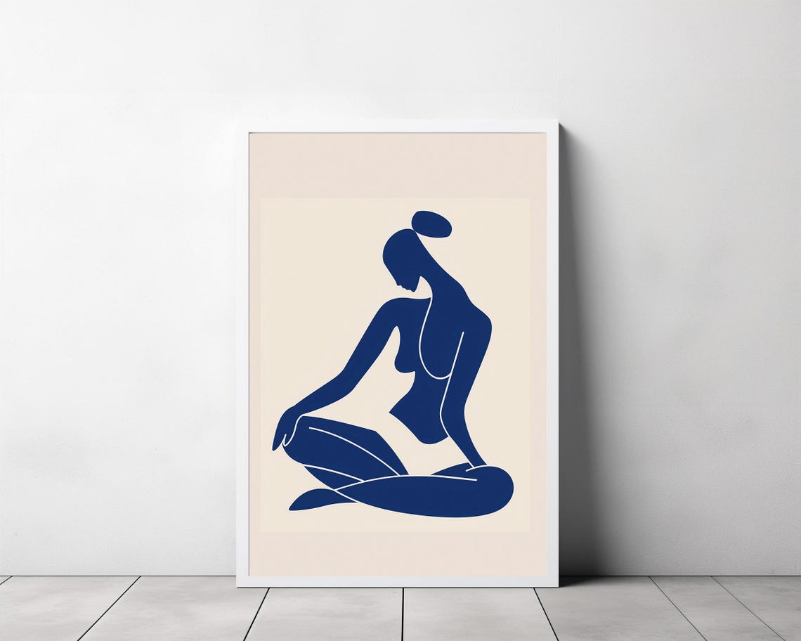 Henri Matisse Nu Blue Woman Body Line Female Art Gift Idea Modern Room Decor Scandinavian Style Minimalist Wall Art - Image 3