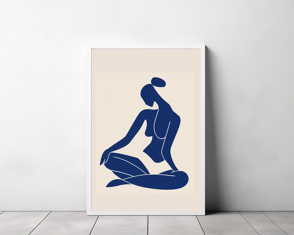 Matisse Blue Nude Woman Seated in a Minimalist Modern Art Poster - Image 3