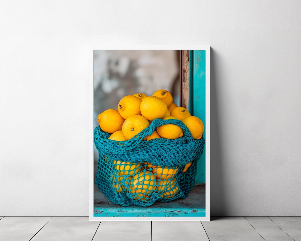 Lemons In Bag Print Kitchen Ingredient Art Print Fruits Kitchen Decor Kitchen Wall Art Food Art Print Kitchen Decor Dining Room Decor - Image 3
