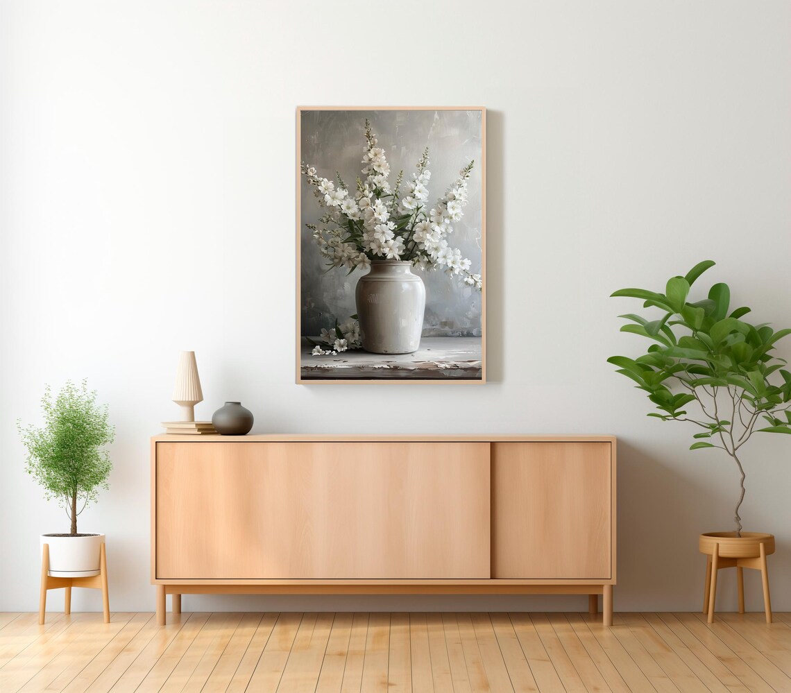 Spring Flowers in Vintage Vase, Floral Art Print - Image 2