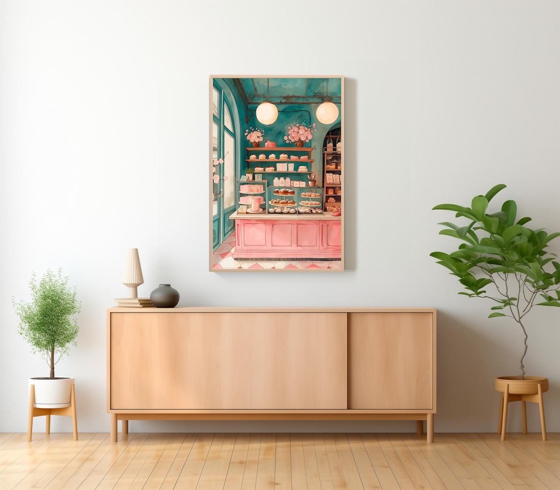 Cake Bakery Cafe Poster, Danish Pastel Watercolor - Image 2