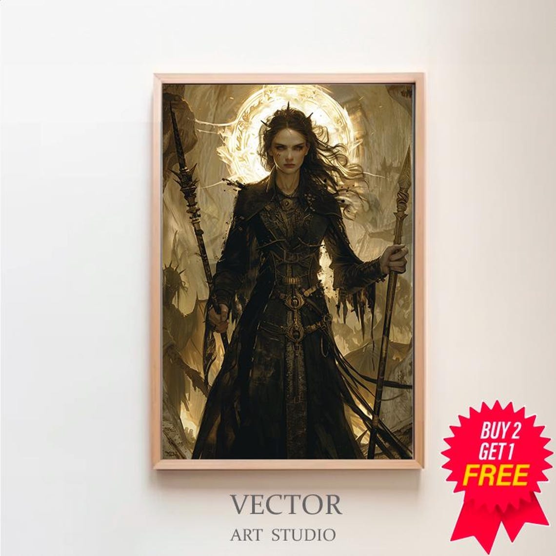 Hecate Greek Goddess of Magic Dark Fantasy Warrior Woman Poster