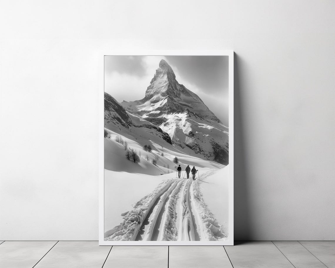 Vintage Ski Photo Print Art Vintage Ski Art Ski Home Decor Ski Poster Ski Lodge Wall Decor - Image 3