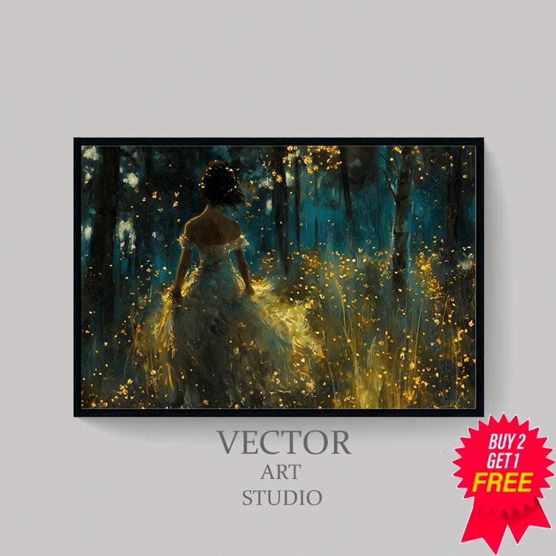 Fairies Witchy Vintage Wall Art Moody Wall Art Dark Cottagecore Sage Green Wall Art Girly Whimsical Wall Art - Image 4