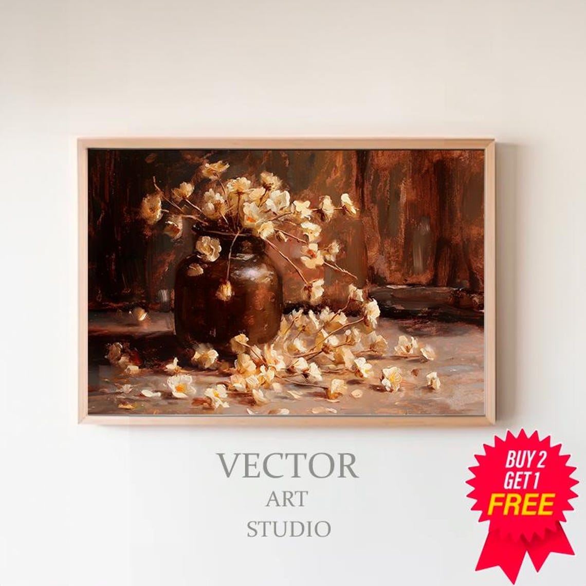 Moody Floral In Vintage Vase Art Fall Art Vintage Artwork