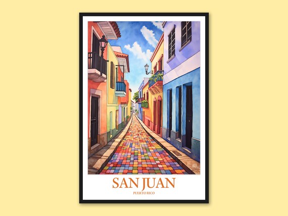 San Juan Travel Poster Puerto Rico Wall Art Print