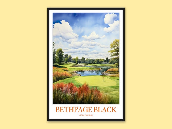 Bethpage Black Golf Course Print Travel Poster Wall Art