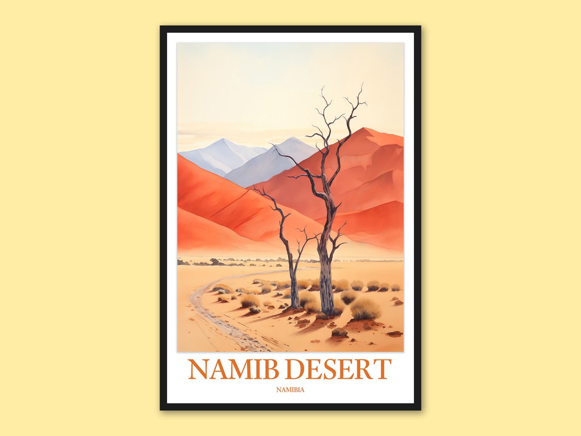 Namib Desert Art Print Namibia Travel Poster