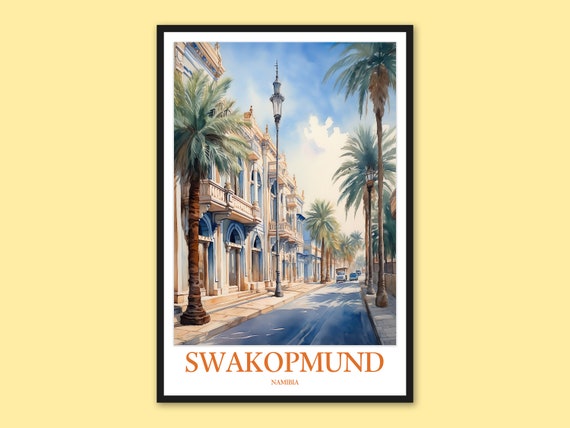Swakopmund Namibia Travel Poster Coastal City Wall Art