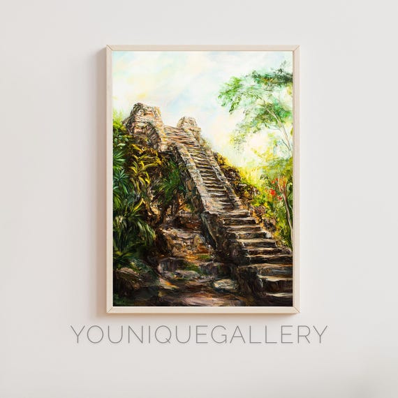 Copan Ruins Oil Painting Honduras Wall Art Poster Copan Honduran Print For Home Decor