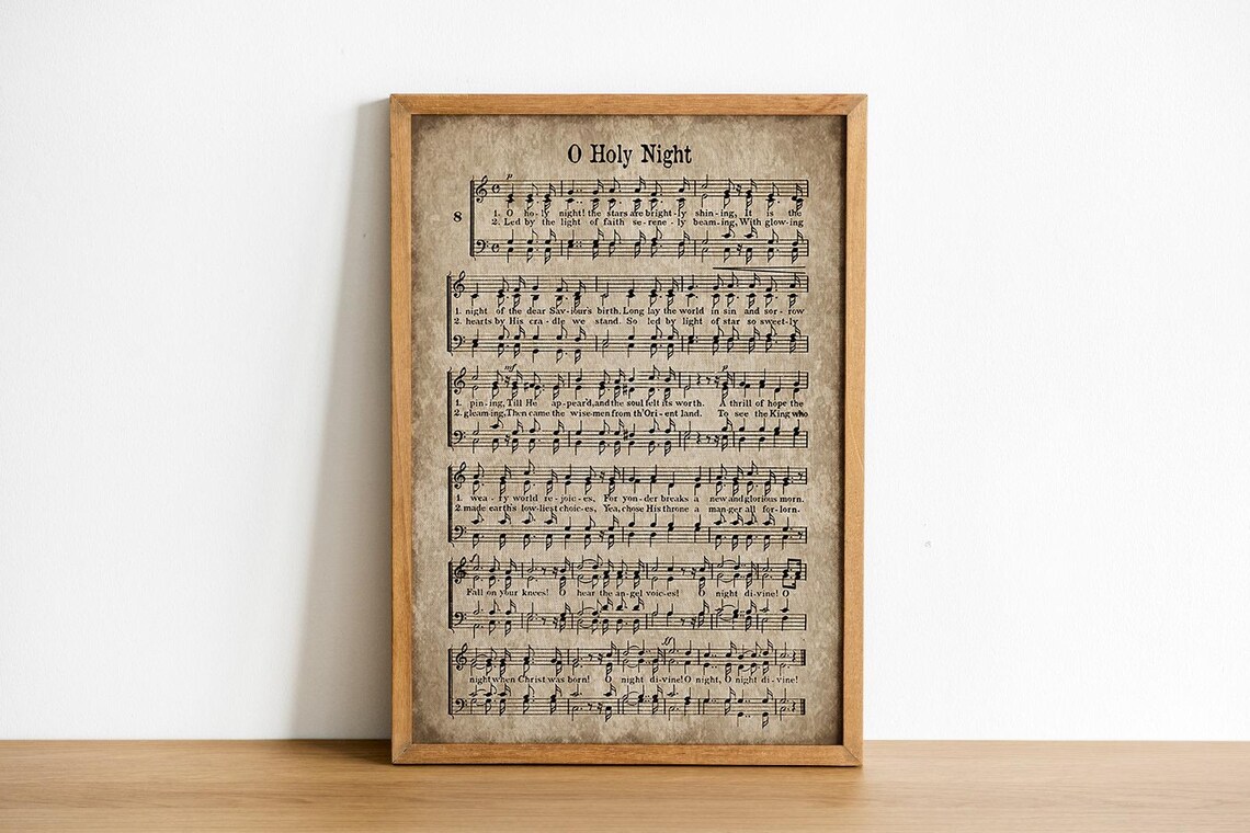 O Holy Night Vintage Christmas Carol Art Print