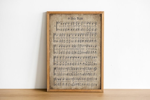 O Holy Night Vintage Christmas Carol Art Print