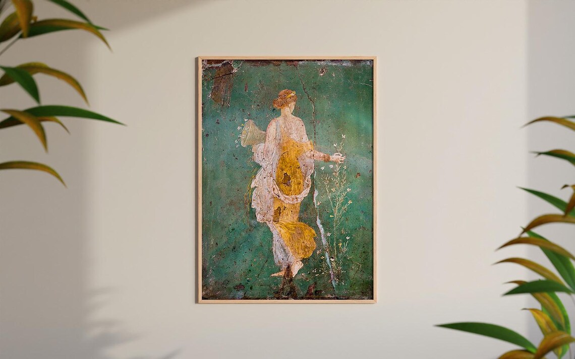 Ancient Roman Goddess Antique Oil Painting Art Print - Image 3