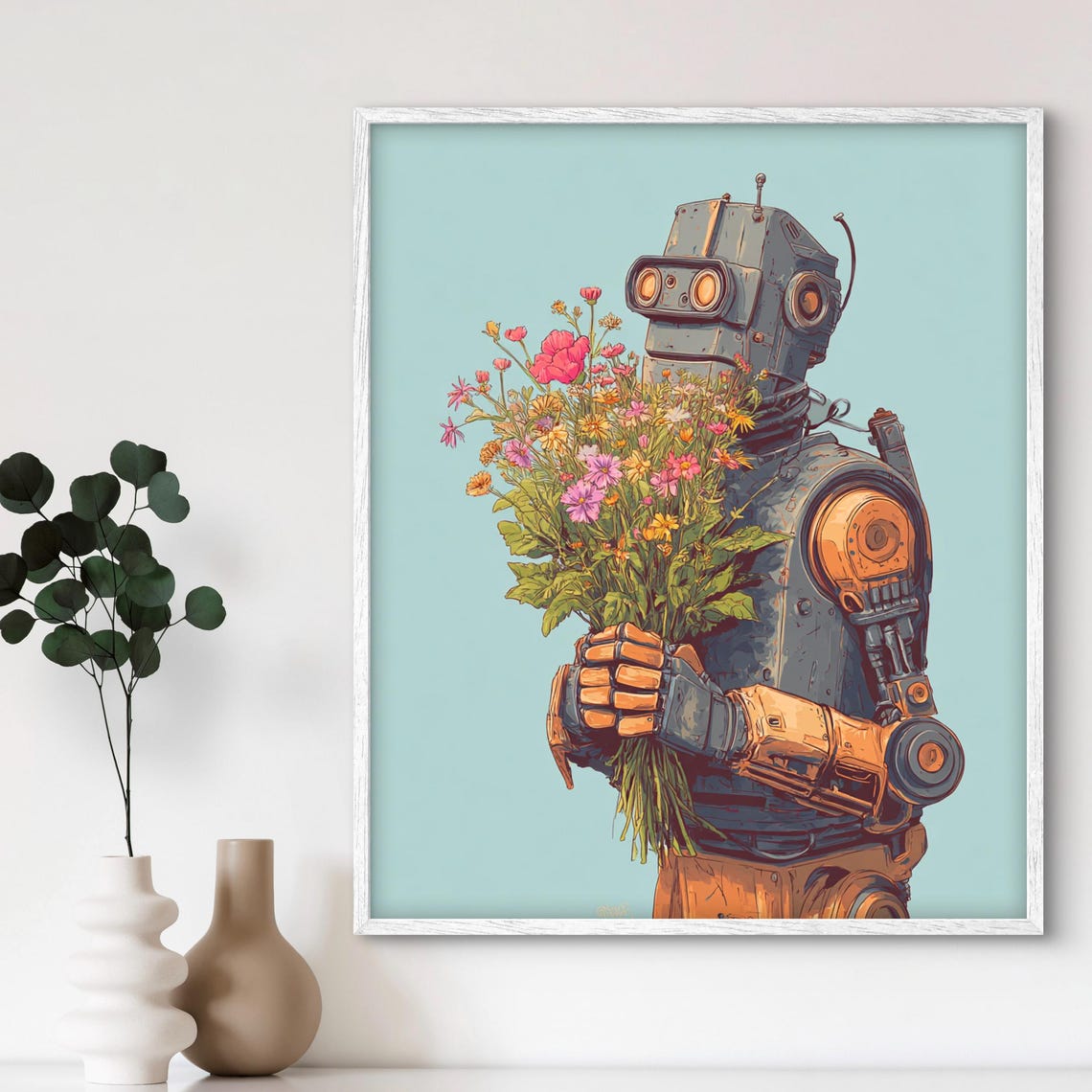 Funny Robot Pop Culture Art Humorous Scifi Wall Print
