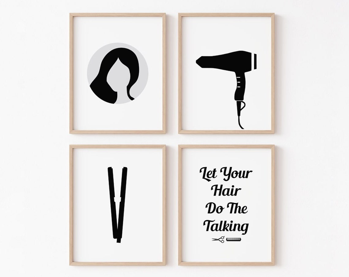Hair Salon Art Hair Salon Decor Salon Prints Hairstylist Gifts Hairdresser Gifts Salon Wall Art Hairstylist Decor - Image 3