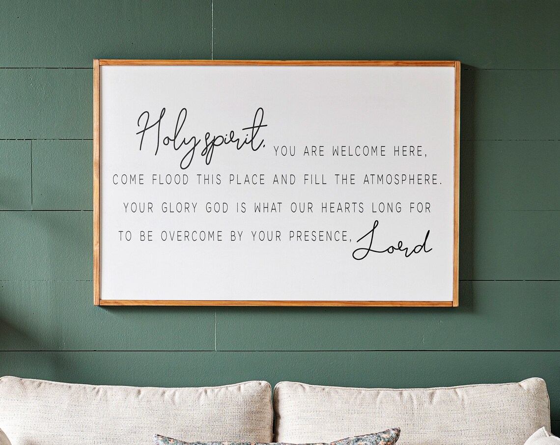 Holy Spirit Welcome Sign, Christian Wall Art Print