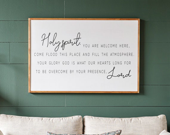 Holy Spirit Welcome Sign, Christian Wall Art Print