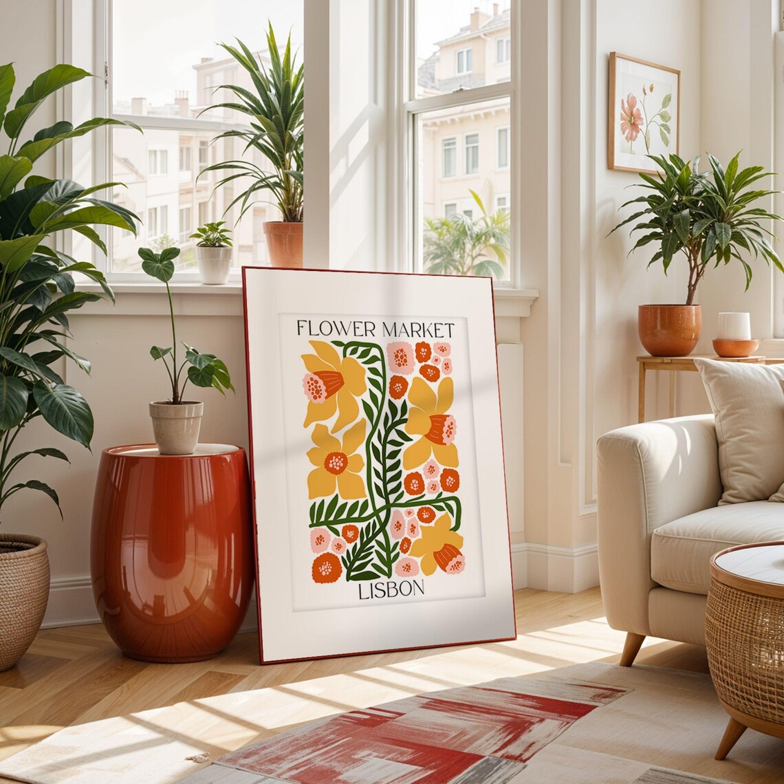 Lisbon Flower Market, Matisse Style Art Print - Image 2