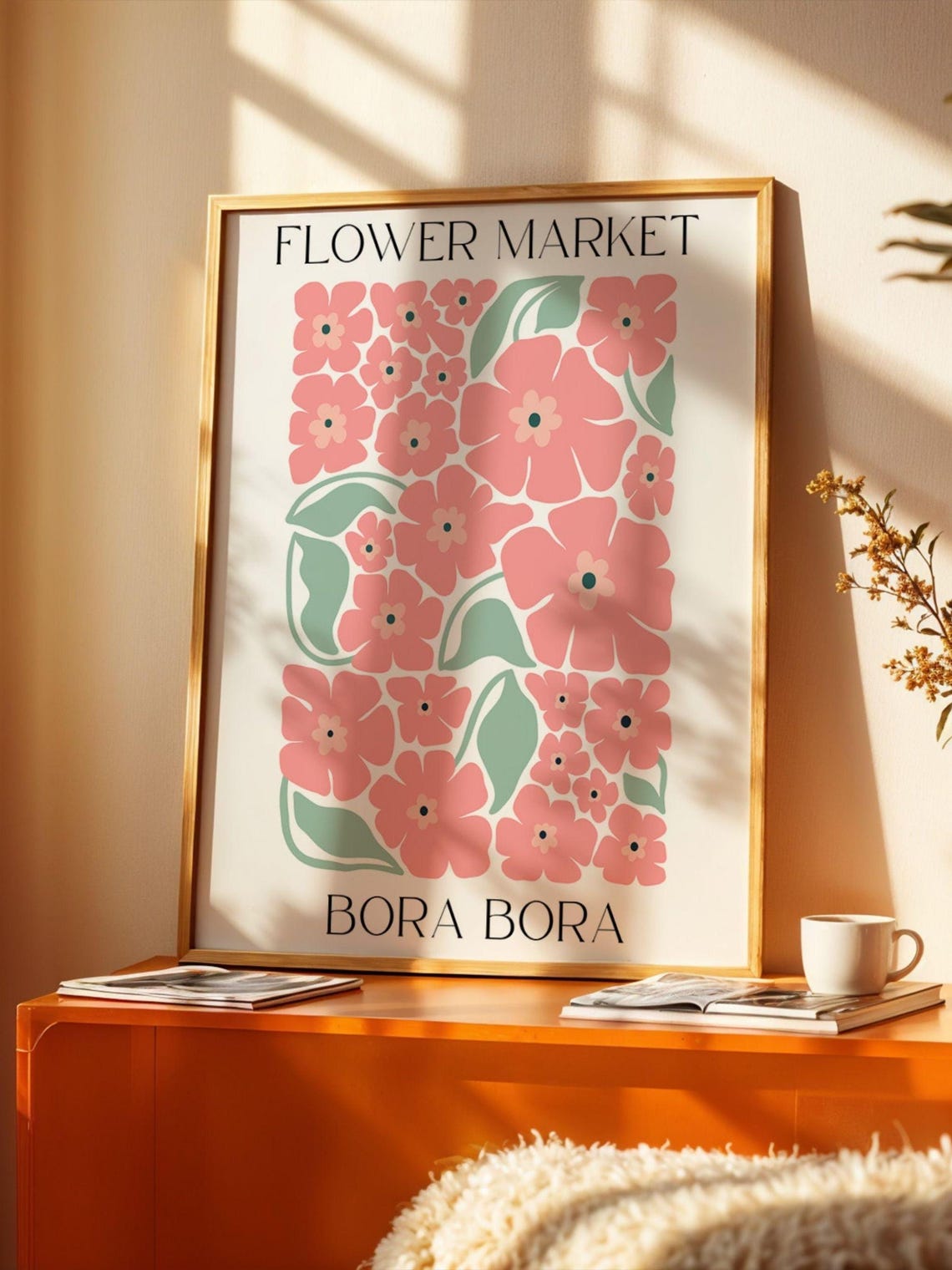 Bora Bora Flower Market, Matisse Style Art Print - Image 3