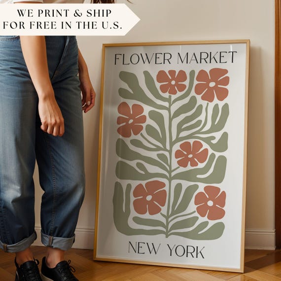 New York Flower Market Art Print, Matisse Style