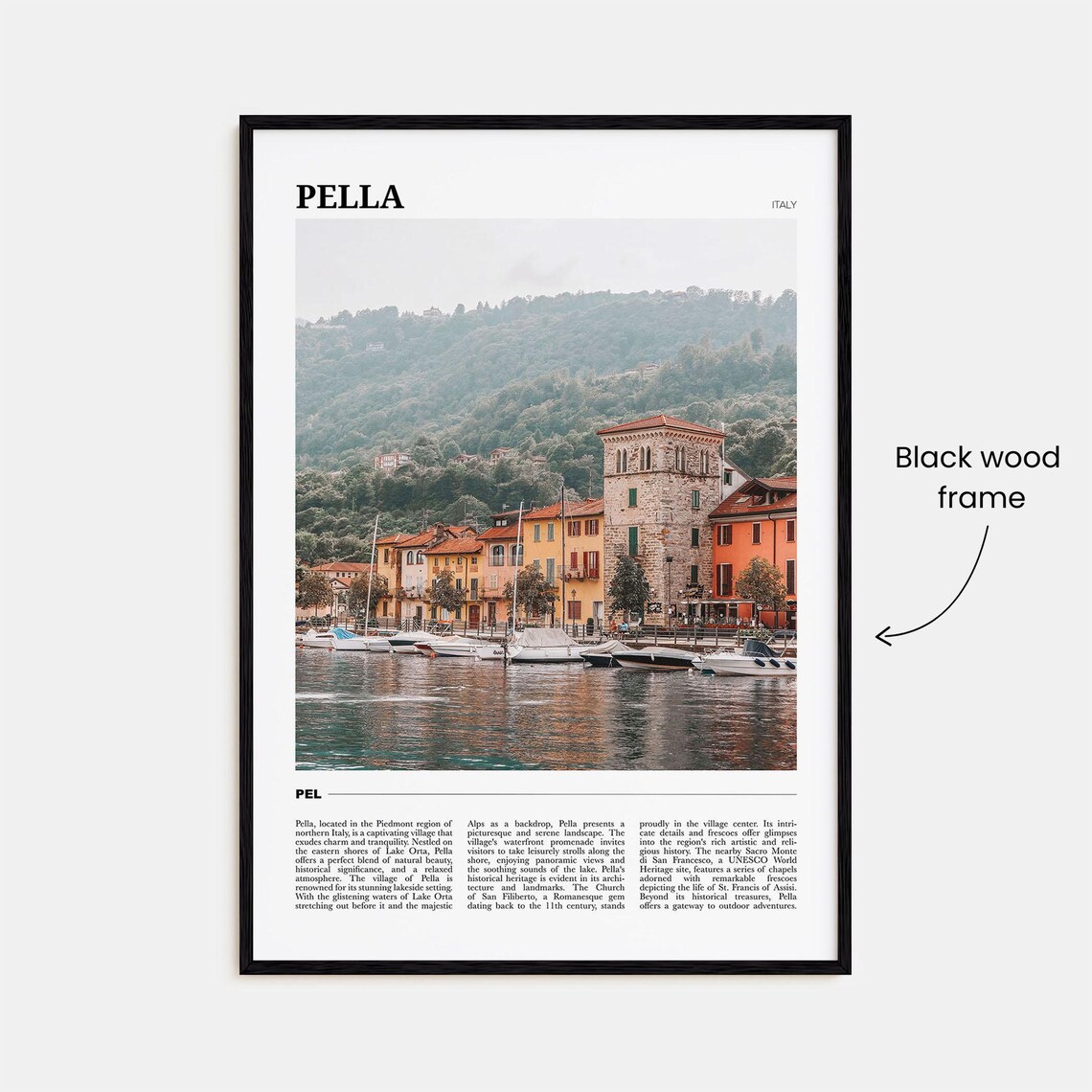 Pella Italy Lake Orta Lakeside Village Harbor View Scene Poster - Image 2