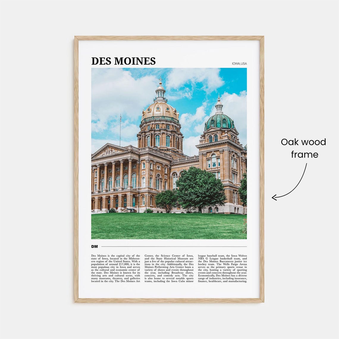 Des Moines Iowa State Capitol Golden Dome Architecture Poster - Image 3