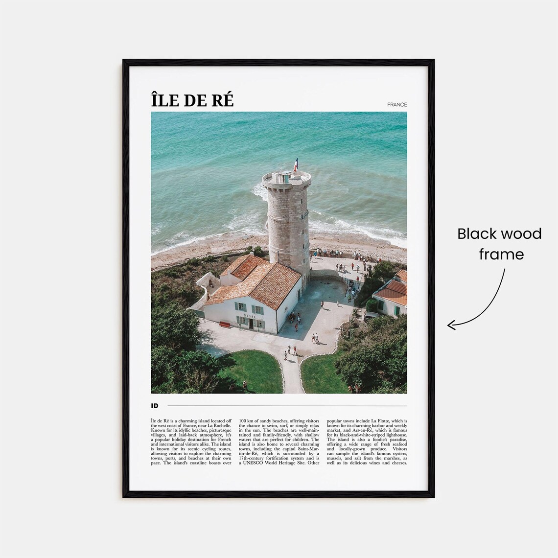 Ile de Re France Coastal Lighthouse Aerial Seaside Travel Poster - Image 2