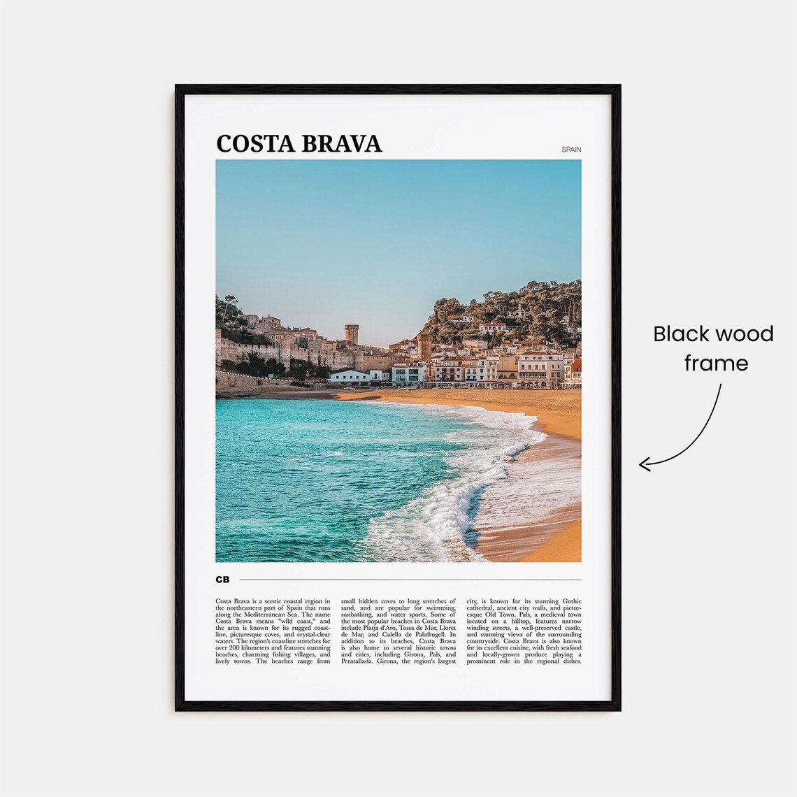 Costa Brava Spain Mediterranean Beach and Old Town Travel Poster - Image 2