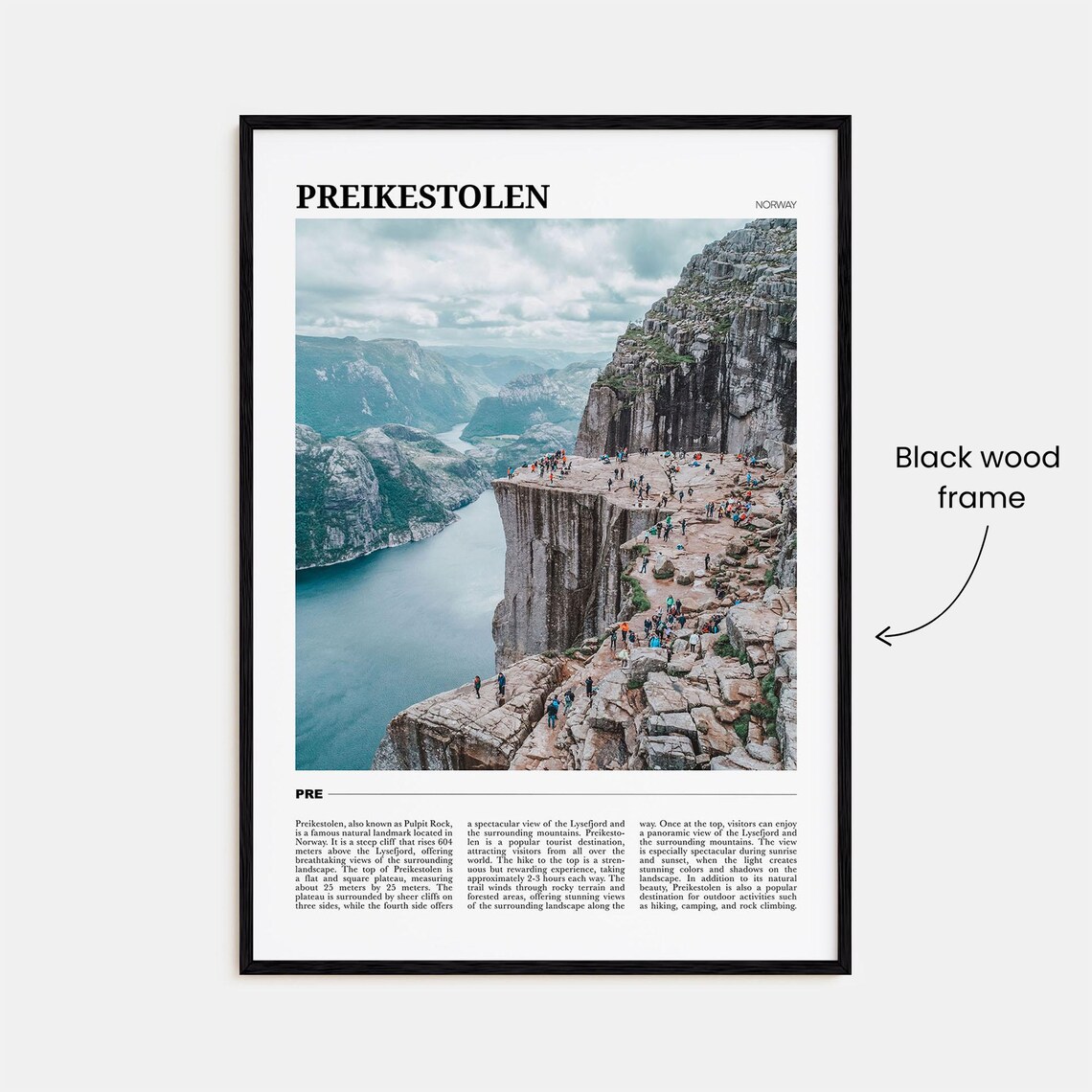 Preikestolen Travel Poster, Norway Wall Art Print - Image 2