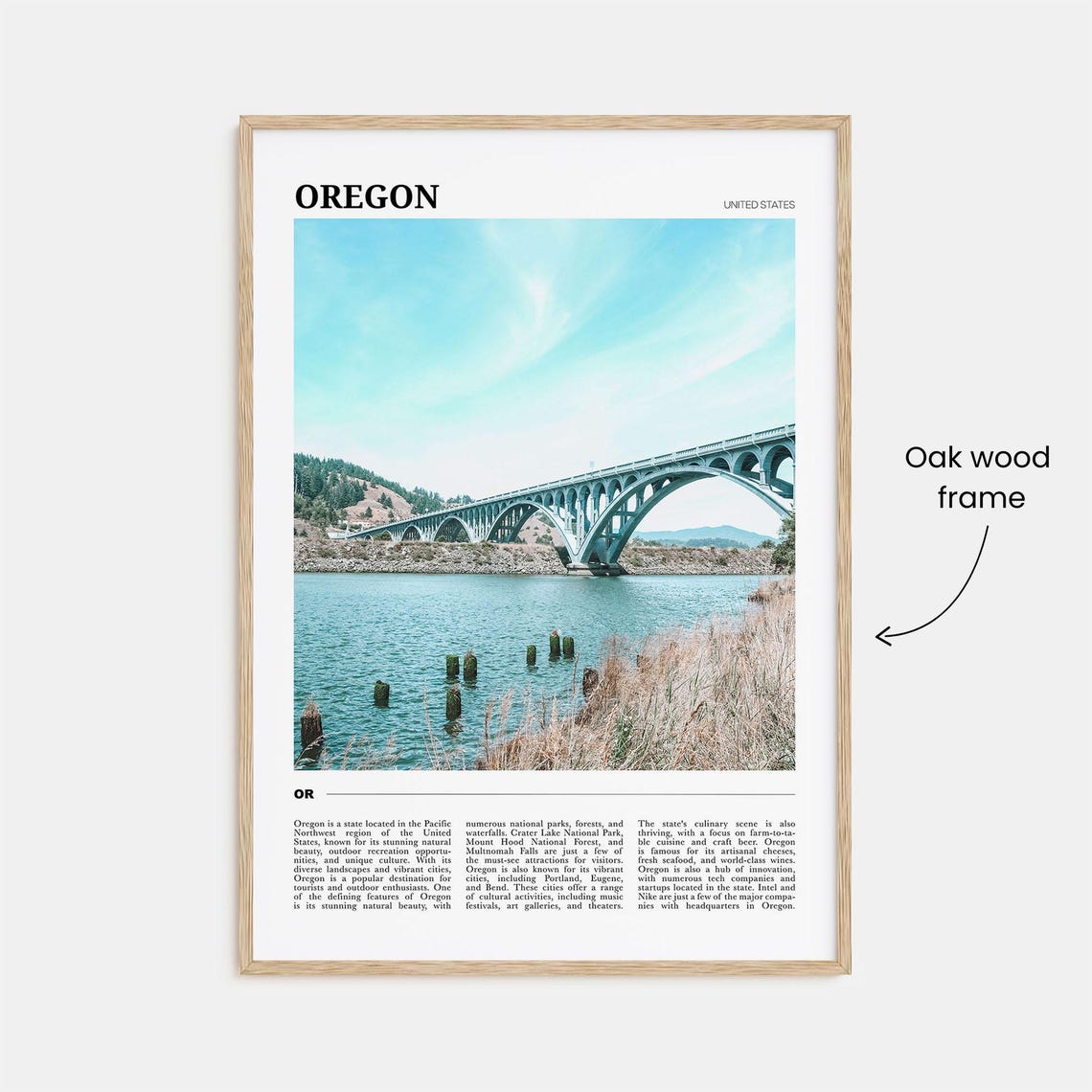 Oregon USA Pacific Northwest Historic Arched Bridge River Photo Poster - Image 3