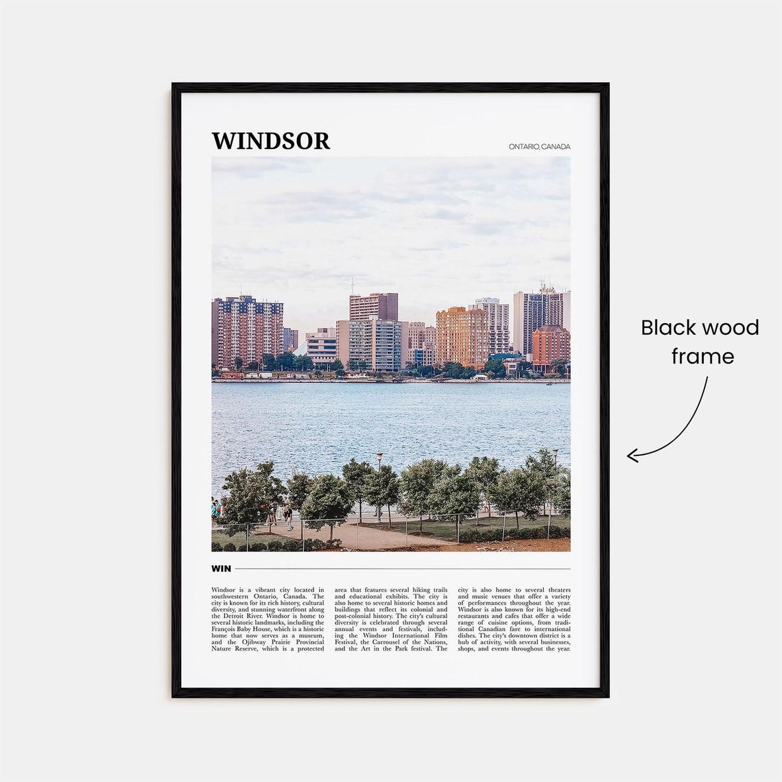 Windsor Ontario Riverfront Skyline Across the Water Photography Poster - Image 2