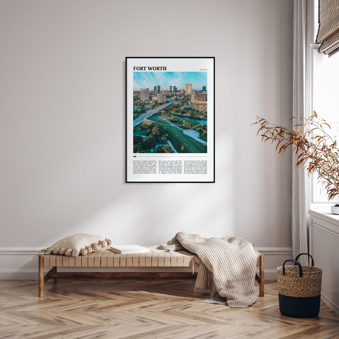 Fort Worth Texas Skyline Aerial Photo Downtown Greenways Travel Poster - Image 4