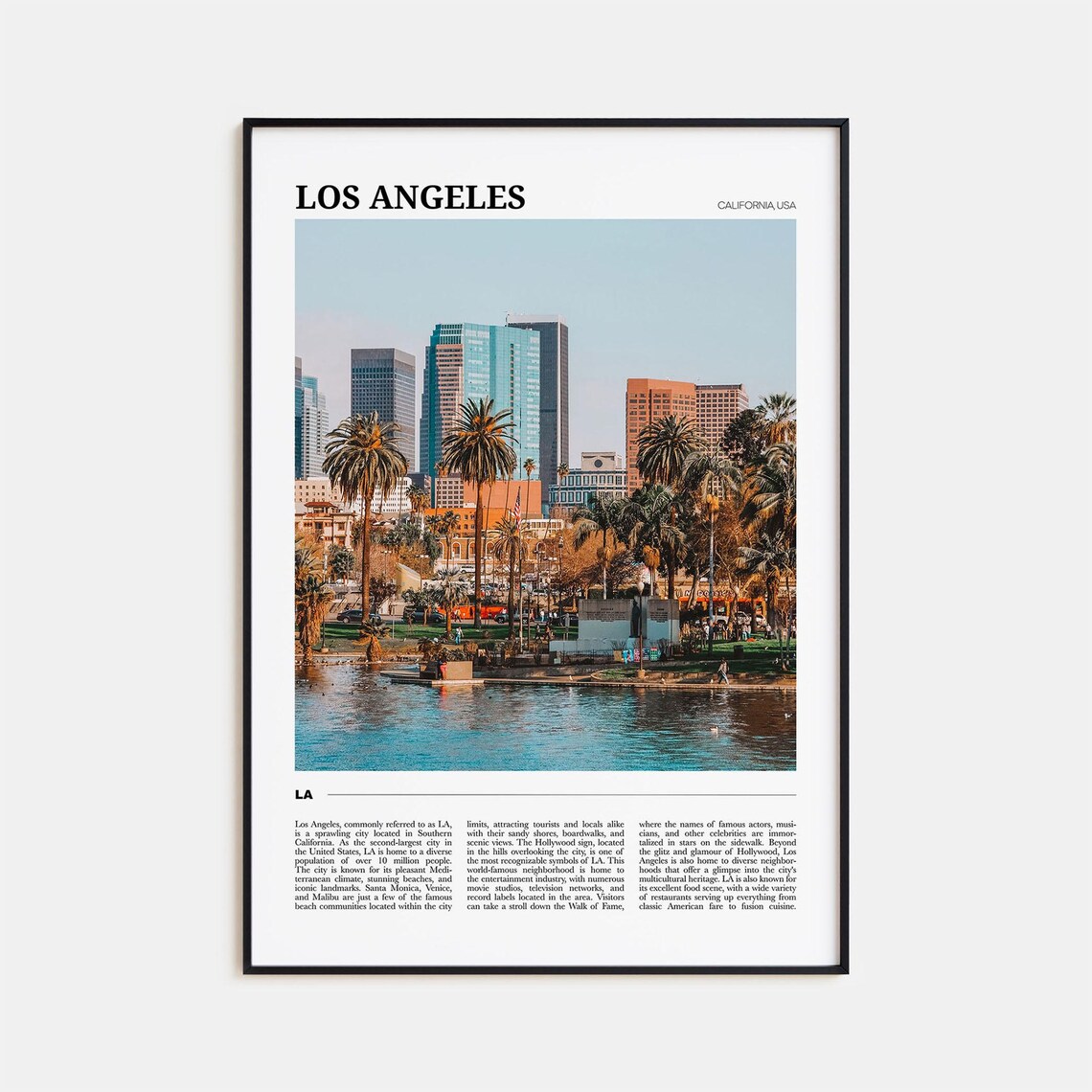 Los Angeles Travel Poster No. 1, California Travel Poster