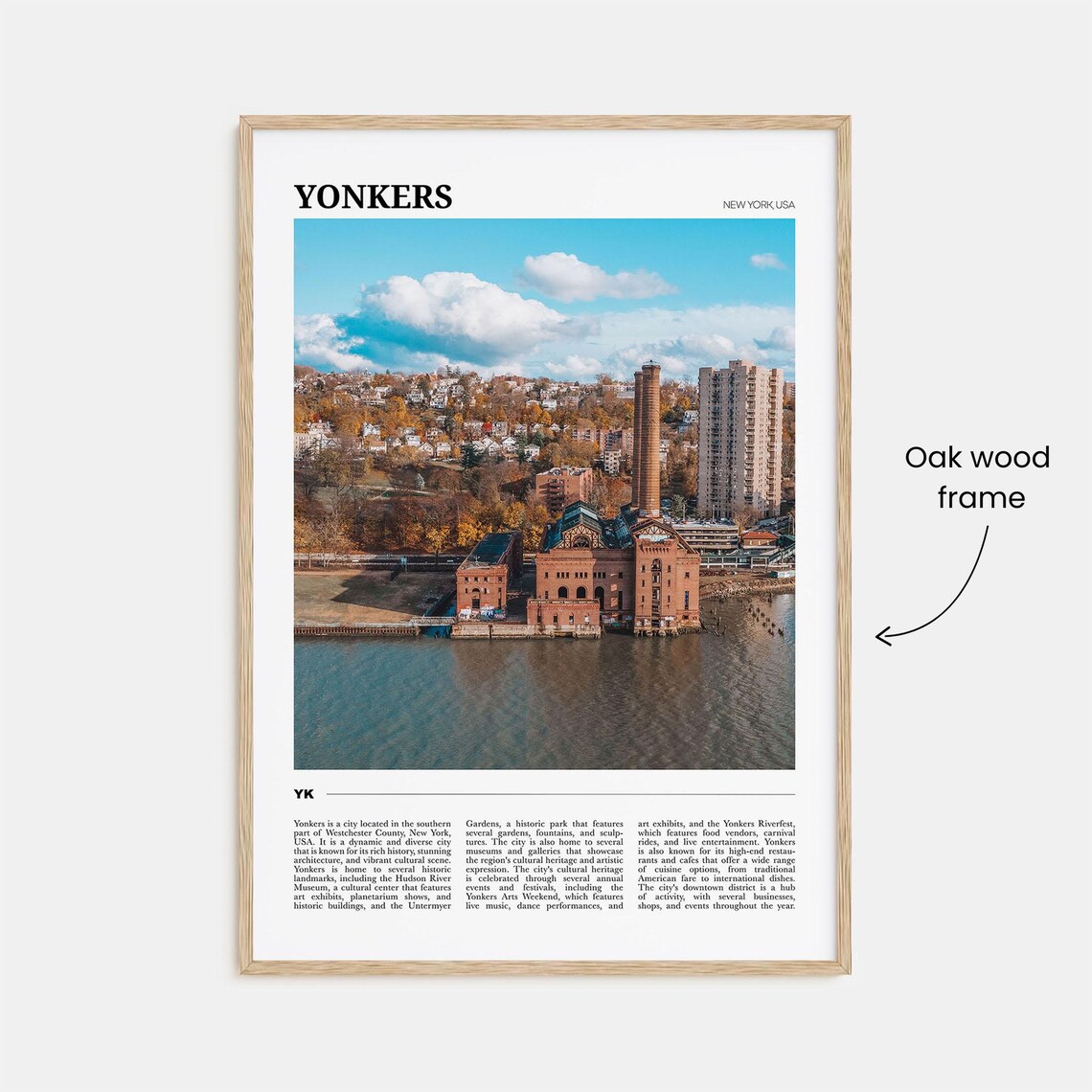 Yonkers New York USA Hudson Riverfront Skyline Photo Travel Poster - Image 3