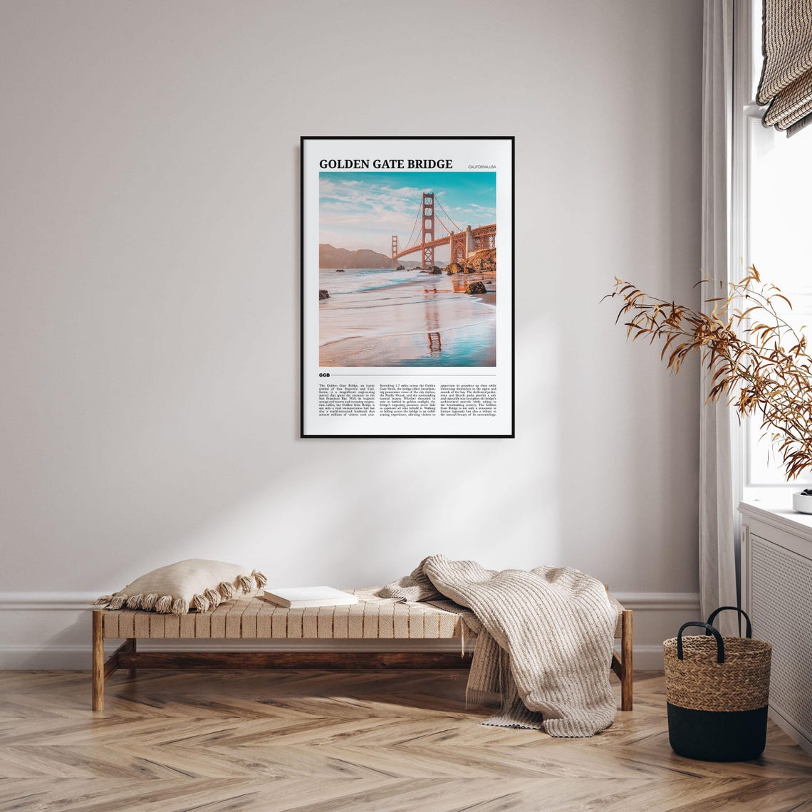 Golden Gate Bridge California Sunset Landmark Beach View Poster - Image 4