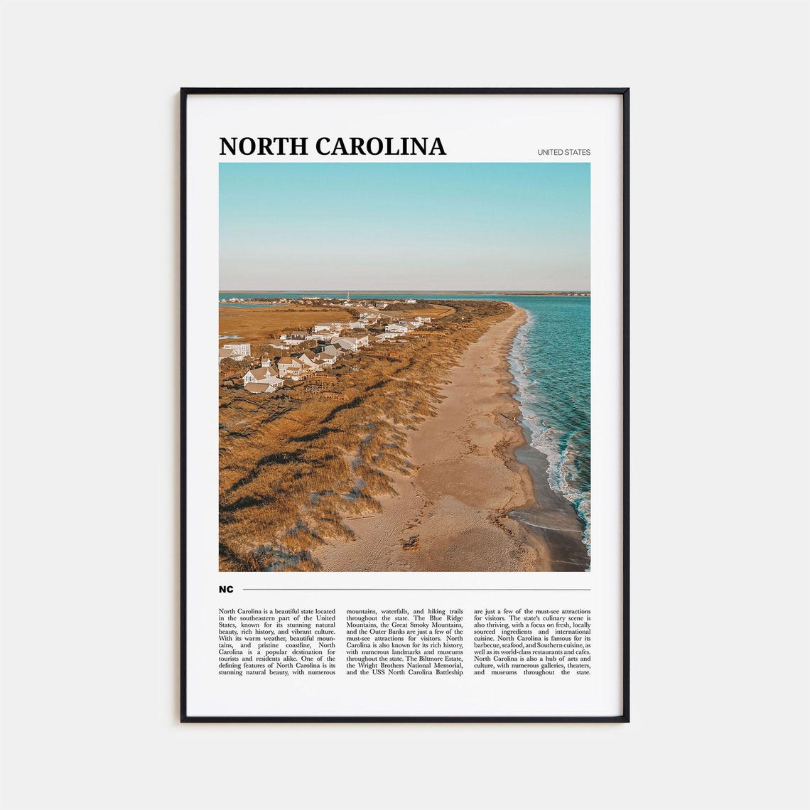 North Carolina Travel Poster No 2 North Carolina Wall Art North Carolina Poster Print North Carolina Photo North Carolina Decor Usa