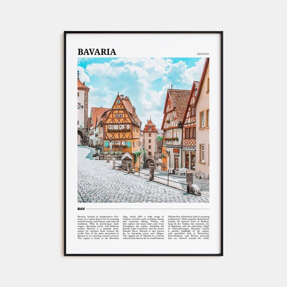 Bavaria Travel Poster, Germany Art Print
