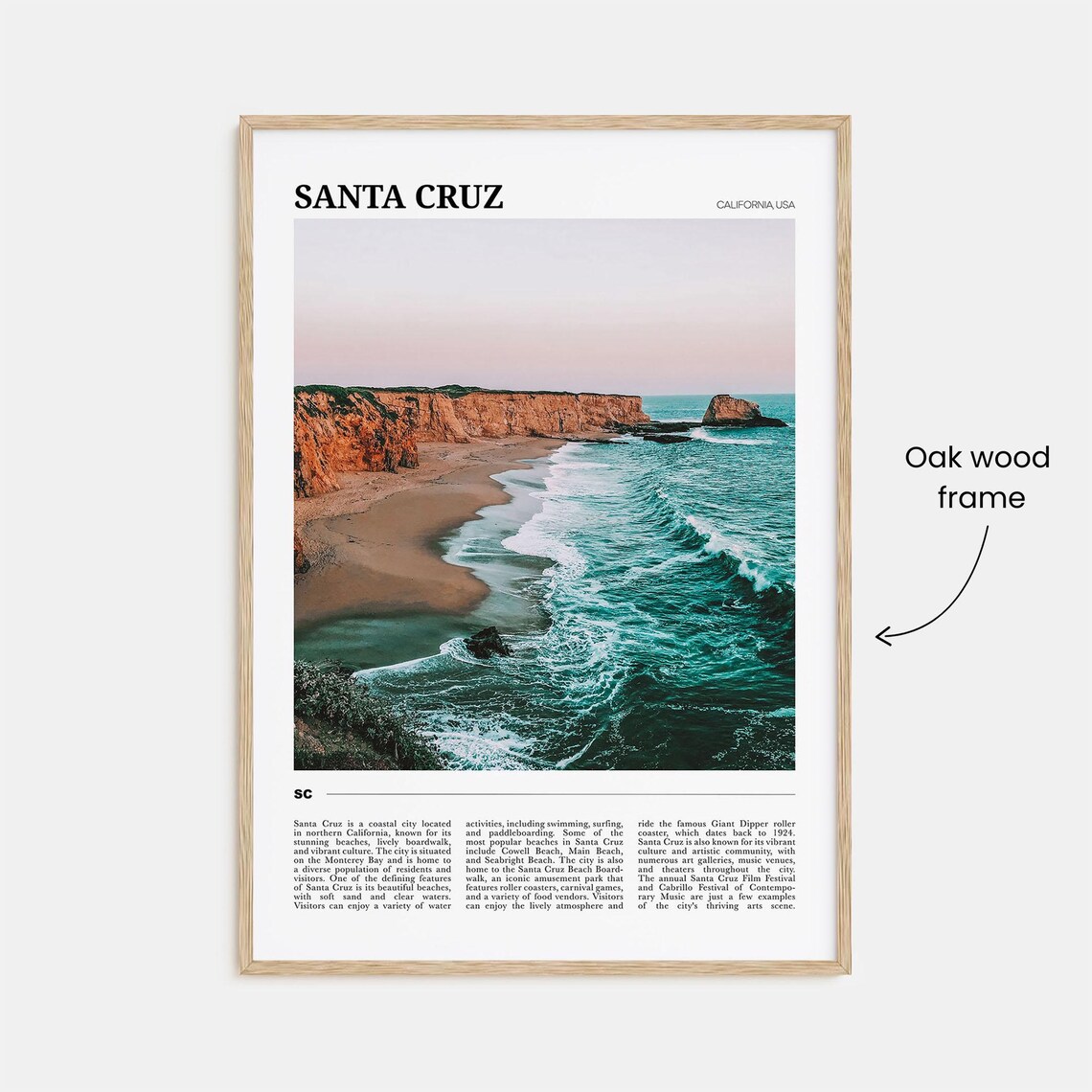 Santa Cruz Travel Poster No 1, California Decor - Image 3