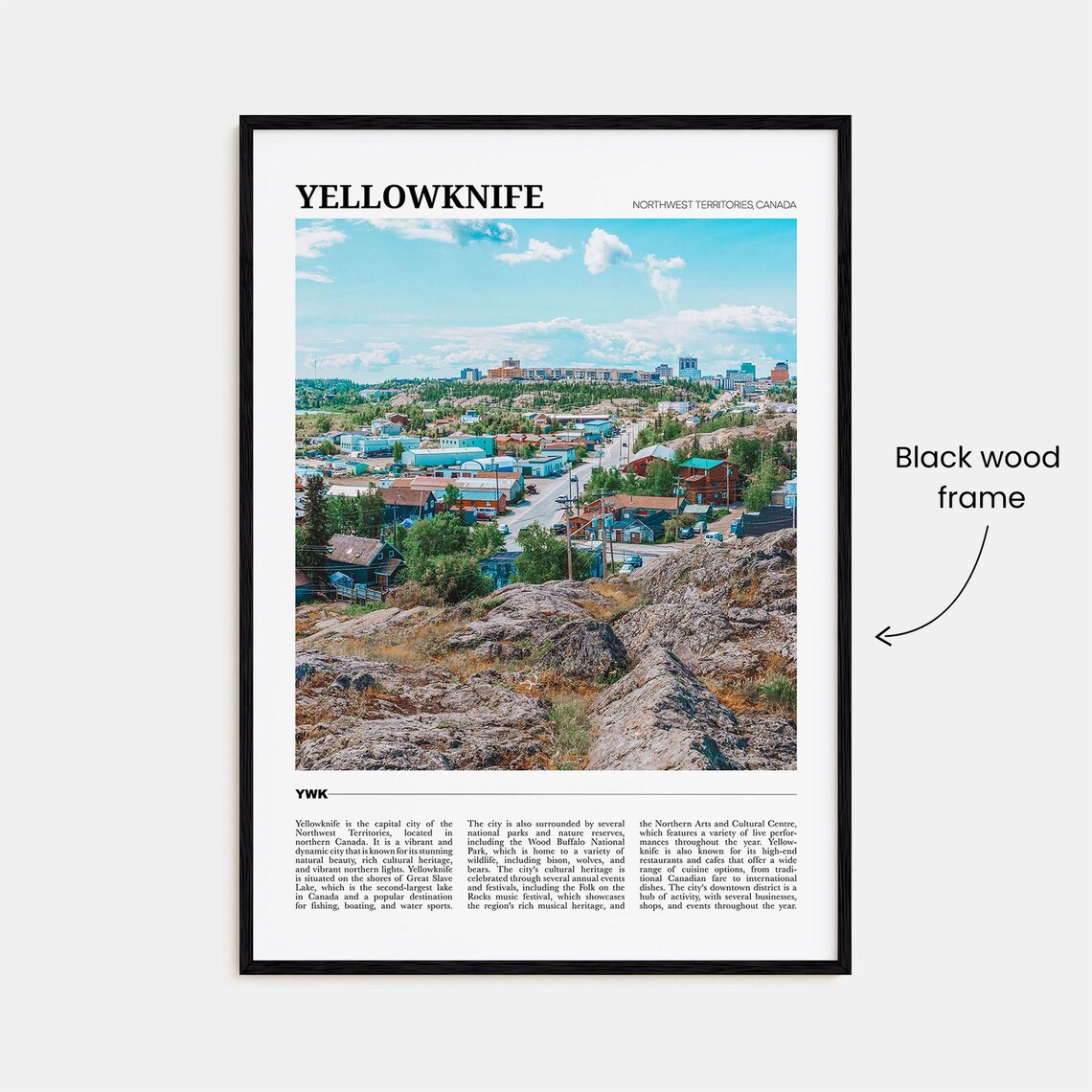 Yellowknife Canada Northern Town Rocky Landscape Photo Travel Poster - Image 2