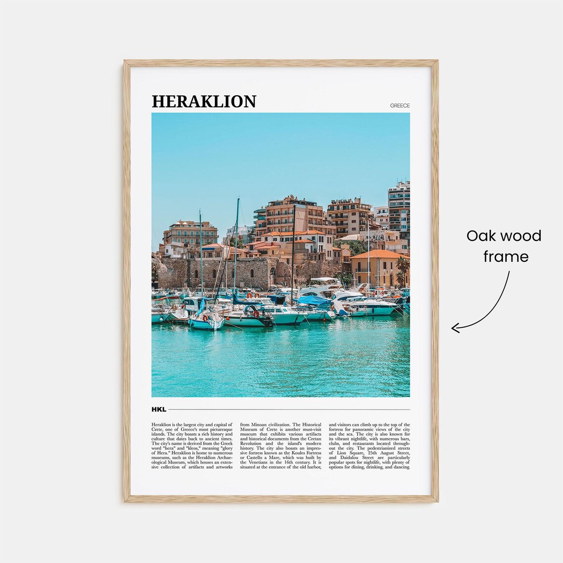 Heraklion Greece Harbor Boats Crete Travel Photo Guide Poster - Image 3