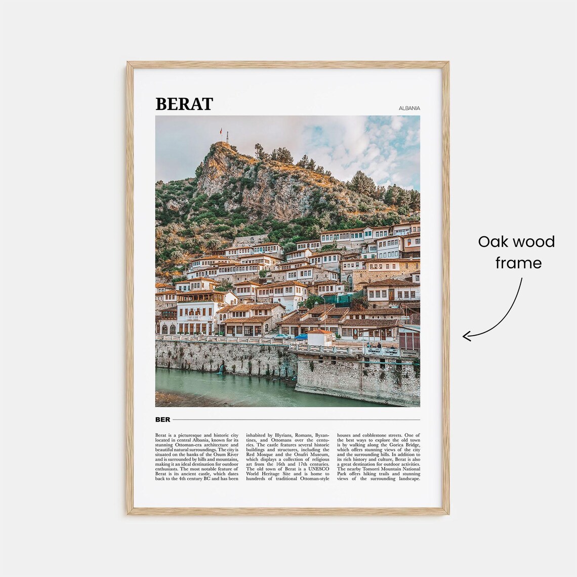 Berat Travel Poster, Albania Travel Wall Art - Image 3