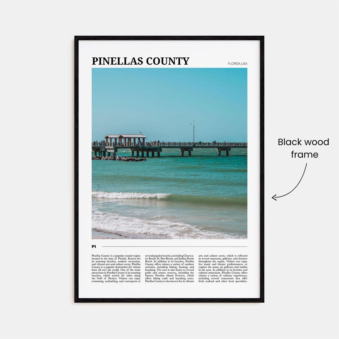 Pinellas County Florida Fishing Pier over Turquoise Water Poster - Image 2