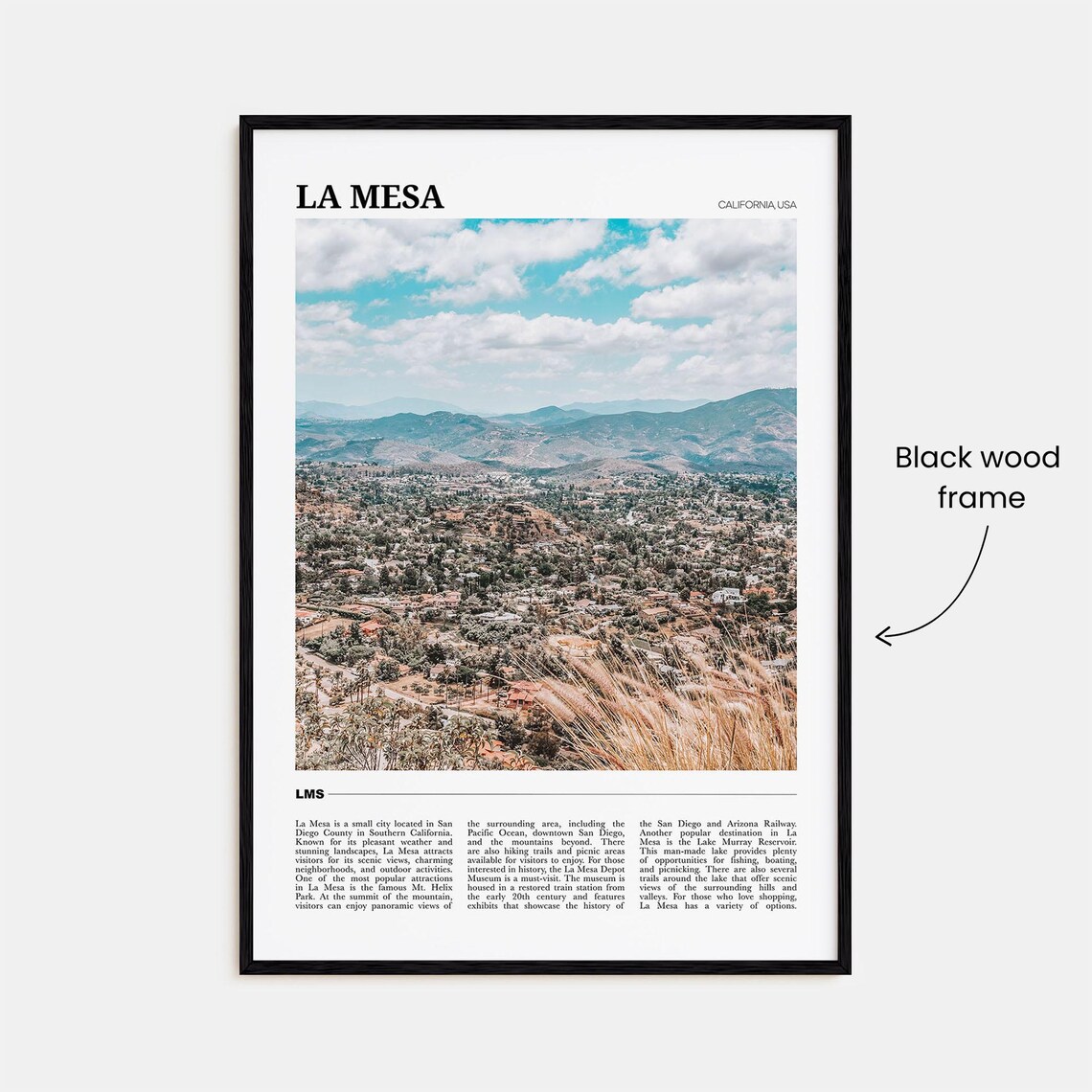 La Mesa California Scenic Mount Helix Hilltop City View Poster - Image 2