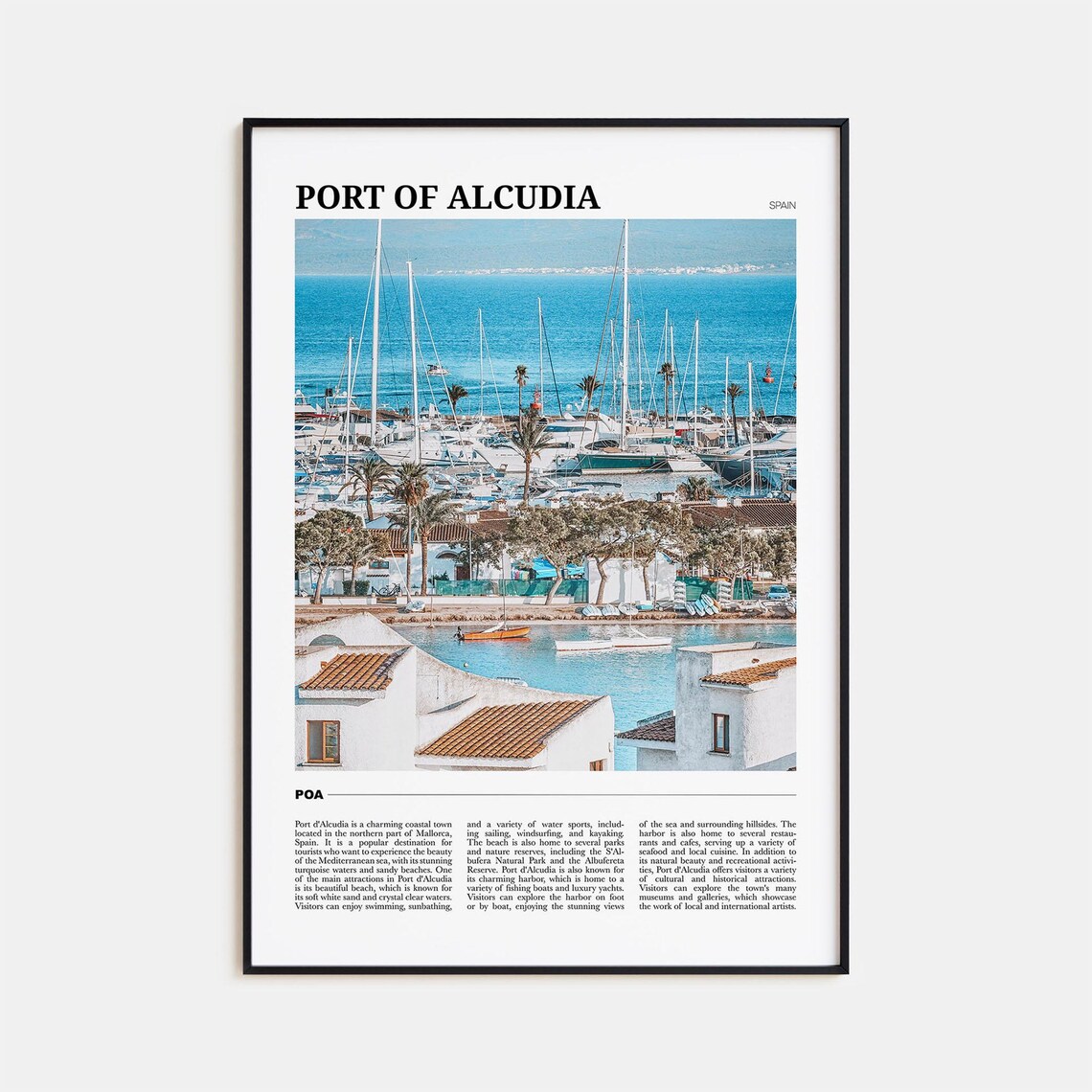 Port of Alcudia Spain Mallorca Marina Sailboats Beach Poster