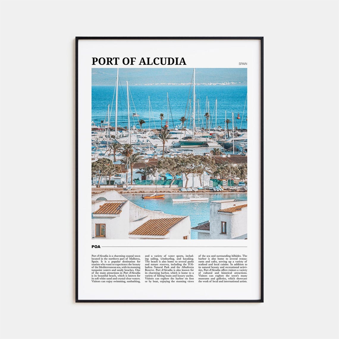 Port Of Alcudia Travel Poster Port Of Alcudia Wall Art Port Of Alcudia Poster Print Port Of Alcudia Photo Port Of Alcudia Decor Spain