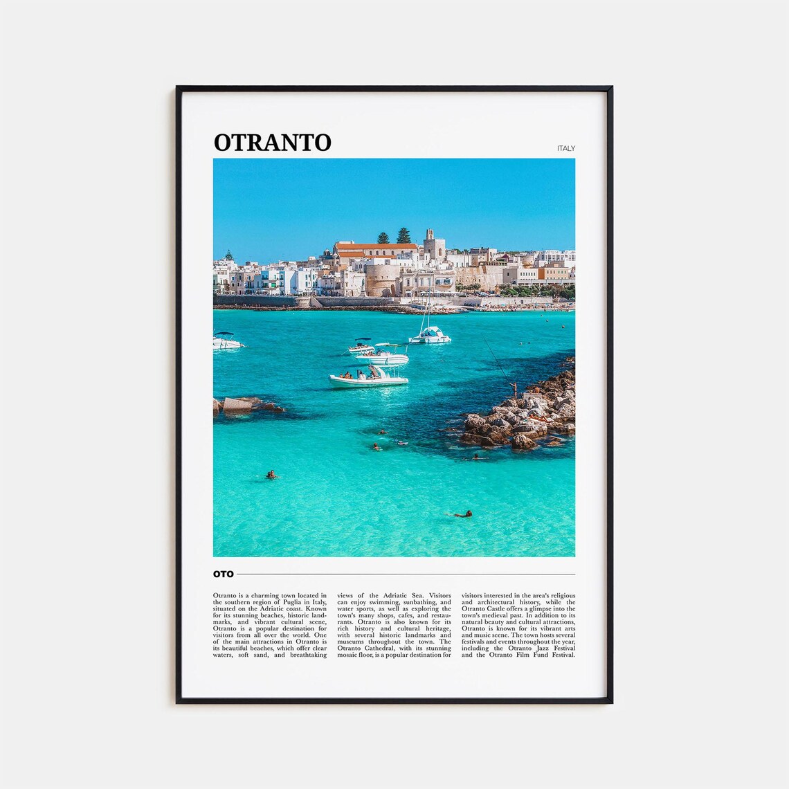 Otranto Travel Poster, Italy Wall Art Print