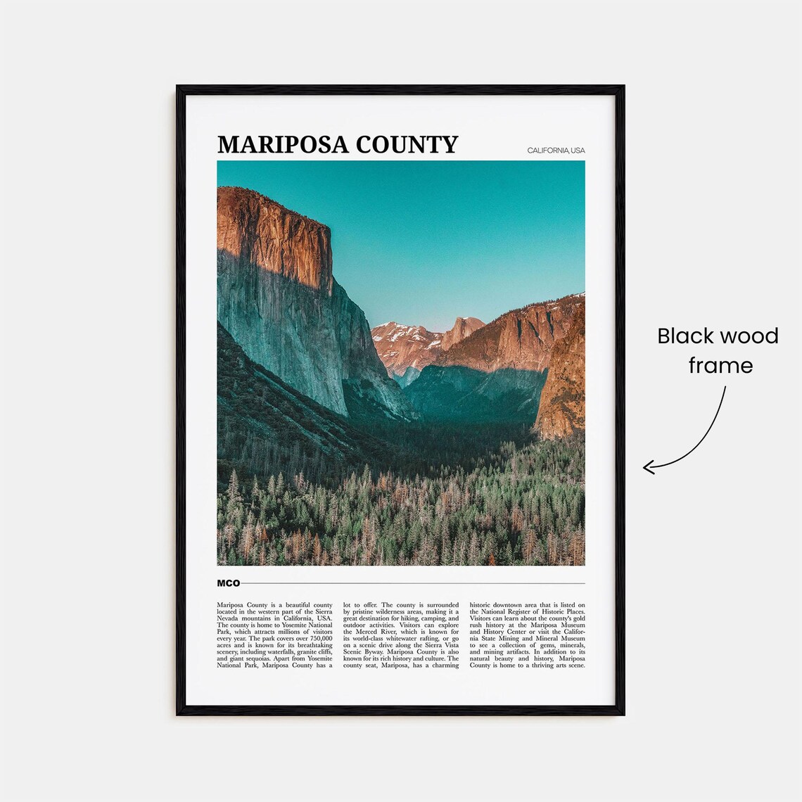 Mariposa County Travel Poster, USA Wall Art Print - Image 2