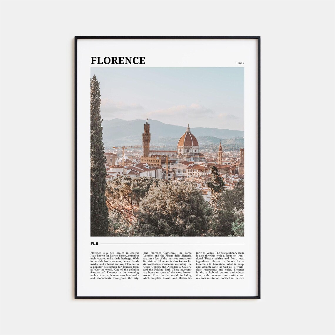 Florence Travel Poster No 1, Italy Travel Poster