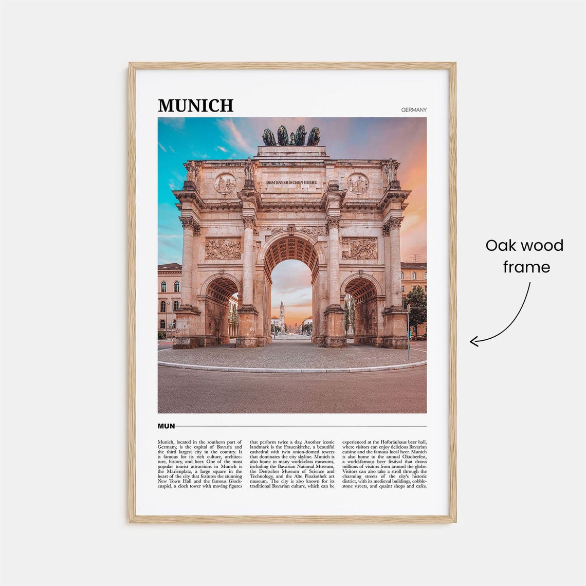 Munich Germany Siegestor Victory Gate Historic Landmark Travel Poster - Image 3