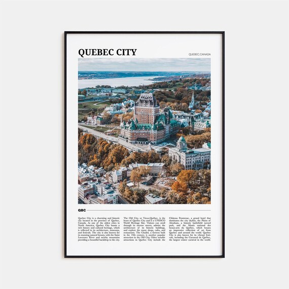 Quebec City Canada Grand Chateau Frontenac Aerial View Poster